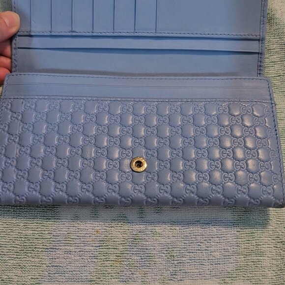 Gucci Wallet GG Microguccissima Continental Blue Buttery Soft Leather Wallet EUC - Picture 17 of 17